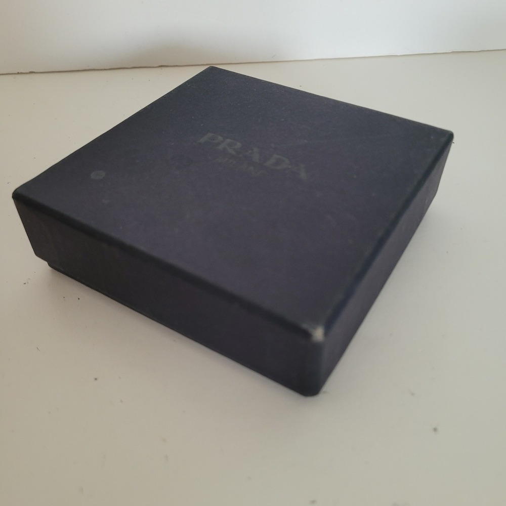 Prada Milano Navy Blue Small Accessory Gift Case Box for Wallet Jewelry Accessor